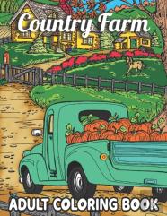 Country Farm Adult Coloring Book
