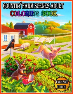 Bertrand.pt - Country Farm Scenes Adult Coloring Book