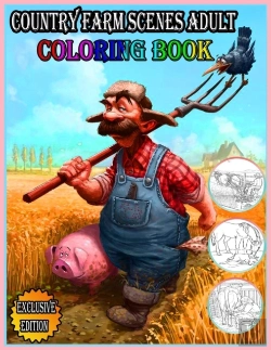 Bertrand.pt - Country Farm Scenes Adult Coloring Book