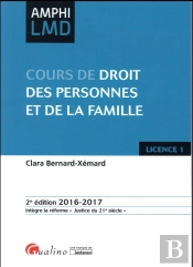 Cours De Droit Des Personnes Et De La Famille 2016-2017, 2eme Ed.