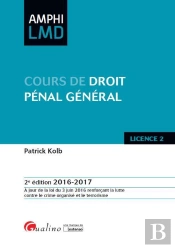 Cours De Droit Penal General 2016-2017, 2eme Ed.