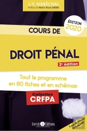 Cours De Droit Pénal ; Tout Le Programme En 80 Fiches (Édition 2020)