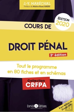 Bertrand.pt - Cours De Droit Pénal ; Tout Le Programme En 80 Fiches (Édition 2020)
