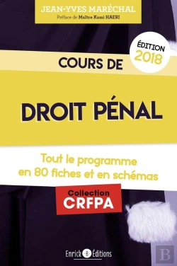 Bertrand.pt - Cours De Droit Pénal ; Tout Le Programme En Fiches Et En Schémas (Édition 2018)