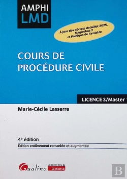 Bertrand.pt - Cours De Procédure Civile : Intègre Les Dispositions De La Loi Ddadue Du 30 Avril 2025 (Action De Groupe) (4e Édition)