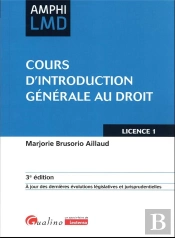 Cours D'Introduction Generale Au Droit, 3eme Edition