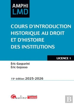 Bertrand.pt - Cours D'Introduction Historique Au Droit Et D'Histoire Des Institutions (Édition 2025/2026)