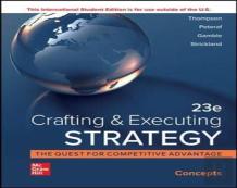 Crafting And Executing Strategy: Concepts Ise