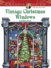 Creative Haven Vintage Christmas Windows Coloring Book