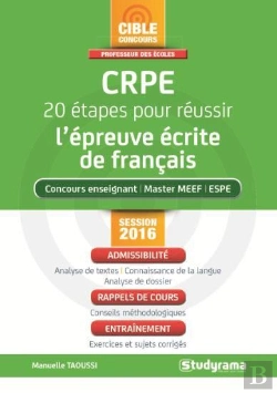 Bertrand.pt - Crpe 20 Etapes Pour Reussir L'Epreuve Ecrite De Francais Session 2016