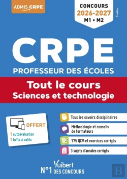 Bertrand.pt - Crpe 2026-2027 - Sciences Et Technologie - Tout Le Cours (M1 Et M2) : Concours Professeur Des Écoles - Admissibilité - Epreuve Écrite D'Application