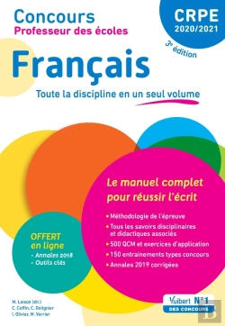 Bertrand.pt - Crpe ; Concours Professeur Des Écoles ; Francais (Édition 2020)