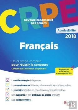 Bertrand.pt - Crpe ; Devenir Professeur Des Écoles : Français ; Admissibilité 2018