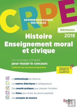 Bertrand.pt - Crpe ; Devenir Professeur Des Écoles : Histoire, Enseignement Moral Et Civique (Édition 2018)