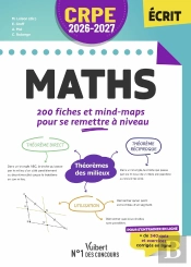 Crpe : Maths : 200 Fiches Et Mind-Maps Pour Se Remettre À Niveau - Épreuve Écrite D'Admissibilité (Édition 2026/2027)