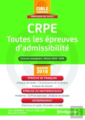 Crpe - Toutes Les Epreuves D'Admissibilite