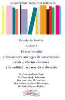 Cuadernos Teóricos Bolonia. Derecho De Familia. Cuaderno I. El Matrimonio Y Situaciones Análogas De
