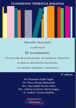 Bertrand.pt - Cuadernos Teóricos Bolonia. Derecho Sucesorio. Cuaderno Ii. El Testamento. El Contenido De La Instit
