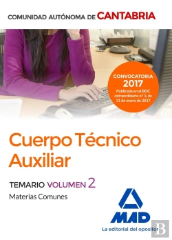Bertrand.pt - Cuerpo Técnico Auxiliar De La Administración De La Comunidad Autónoma De Cantabria. Temario De Mater