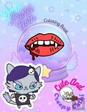 Cute And Creepy Chibi Girls Pastel Goth Coloring Book