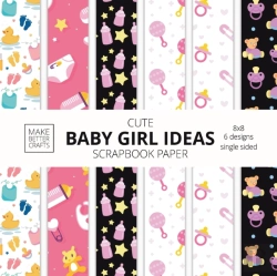 Bertrand.pt - Cute Baby Girl Ideas Scrapbook Paper 8x8 Designer Baby Shower Scrapbook Paper Ideas For Decorative Art, Diy Projects, Homemade Crafts, Cool Nursery Decor Ideas