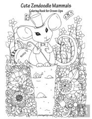 Cute Zendoodle Mammals Coloring Book For Grown-Ups