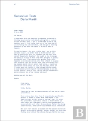 Daria Martin: Sensorium Tests