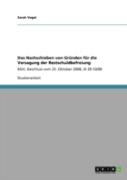 Das Nachschieben Von Granden Far Die Versagung Der Restschuldbefreiung