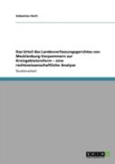 Das Urteil Des Landesverfassungsgerichtes Von Mecklenburg-Vorpommern Zur Kreisgebietsreform Aã¢Â€Šâ¬'' Eine Rechtswissenschaftliche Analyse
