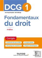 Dcg 1 : Fondamentaux Du Droit ; Corrigés (4e Édition)