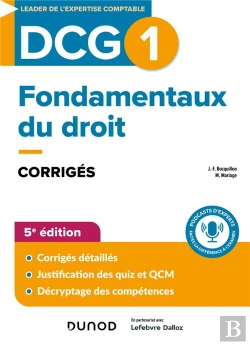 Bertrand.pt - Dcg 1 : Fondamentaux Du Droit ; Corrigés (Édition 2024/2025)
