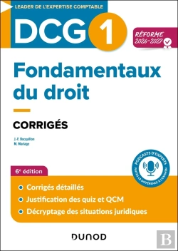 Bertrand.pt - Dcg 1 : Fondamentaux Du Droit ; Corrigés (Édition 2026/2027)