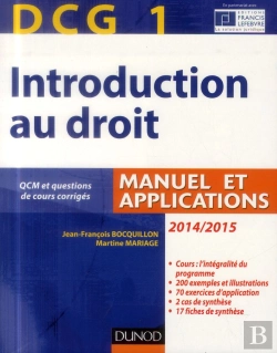 Bertrand.pt - Dcg 1 - Introduction Au Droit 2014/2015 - 8e Edition - Manuel Et Applications