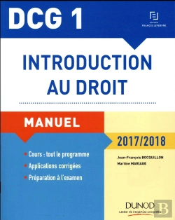 Bertrand.pt - Dcg 1 - Introduction Au Droit 2017/2018 - 11e Ed. - Manuel Et Applications, Qcm