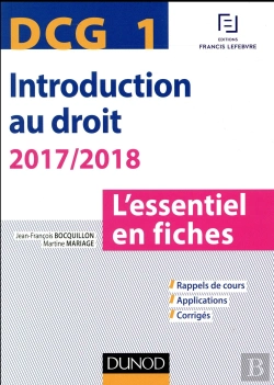 Bertrand.pt - Dcg 1 - Introduction Au Droit - 2017/2018 - 8e Ed. - L'Essentiel En Fiches