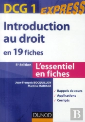 Dcg 1 ; Introduction Au Droit En 19 Fiches (5e Édition)