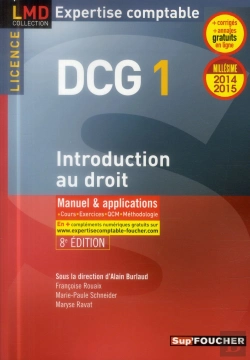 Bertrand.pt - Dcg 1 ; Introduction Au Droit ; Manuel Et Applications (8e Édition)