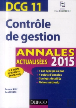 Bertrand.pt - Dcg 11 ; Contrôle De Gestion ; Annales Actualisées 2015