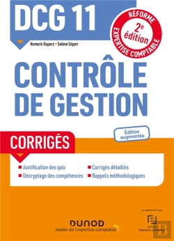 Bertrand.pt - Dcg 11 Controle De Gestion - Corriges - 2e Ed. - Reforme Expertise Comptable