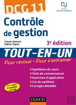 Bertrand.pt - Dcg 11 ; Contrôle De Gestion ; Tout De L'Entraînement (3e Édition)