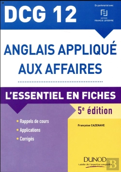 Bertrand.pt - Dcg 12 - Anglais Appliqué Aux Affaires ; L'Essentiel En Fiches (5e Édition)