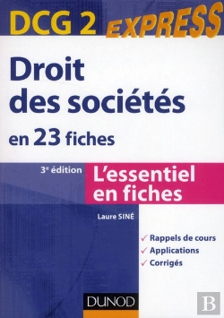 Bertrand.pt - Dcg 2 ; Droit Des Sociétés En 23 Fiches (3e Édition)