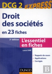 Dcg 2 ; Droit Des Sociétés En 23 Fiches (3e Édition)
