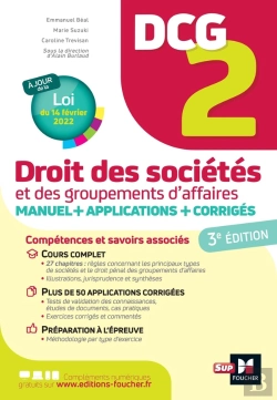Bertrand.pt - Dcg 2 - Droit Des Societes Et Autres Groupements D'Affaires - 3e Edition - Manuel Et Applications