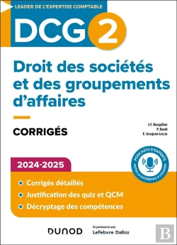 Bertrand.pt - Dcg 2 - Droit Des Sociétés Et Des Groupements D'Affaires - Corrigés 2024-2025