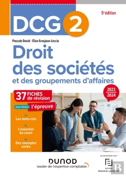 Bertrand.pt - Dcg 2 - Droit Des Societes Et Des Groupements D'Affaires - Fiches 2023-2024