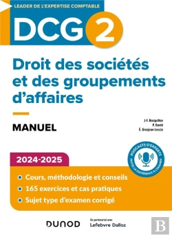 Bertrand.pt - Dcg 2 Droit Des Sociétés Et Des Groupements D'Affaires - Manuel 2024-2025
