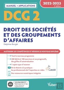 Bertrand.pt - Dcg 2 : Droit Des Sociétés Et Des Groupements D'Affaires ; Manuel Et Applications (Édition 2022/2023)