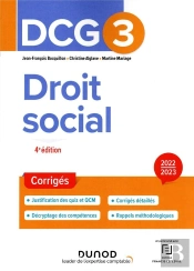 Dcg 3 : Droit Social ; Corrigés (Édition 2022/2023)
