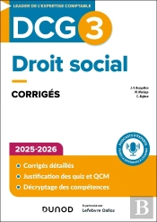 Dcg 3 : Droit Social ; Corrigés (Édition 2025/2026)